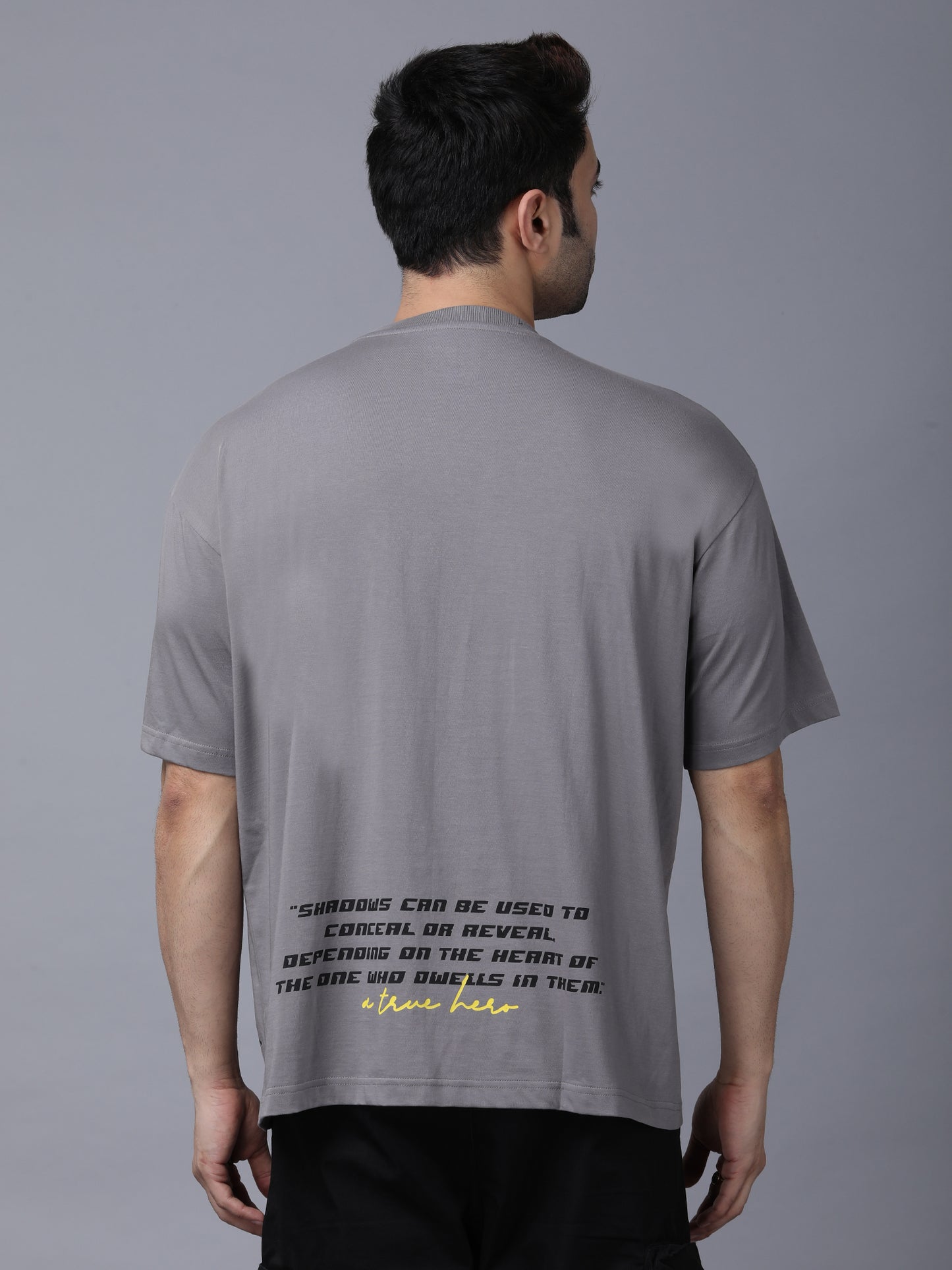 Shadows - Grey, puff print text, oversized T-shirt