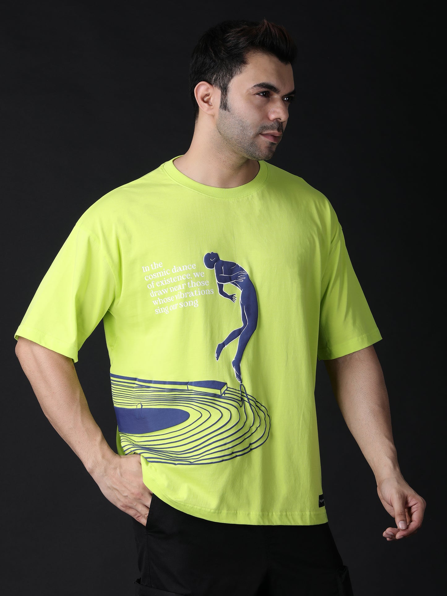 Frequency - Neon green, oversized casual T-shirt