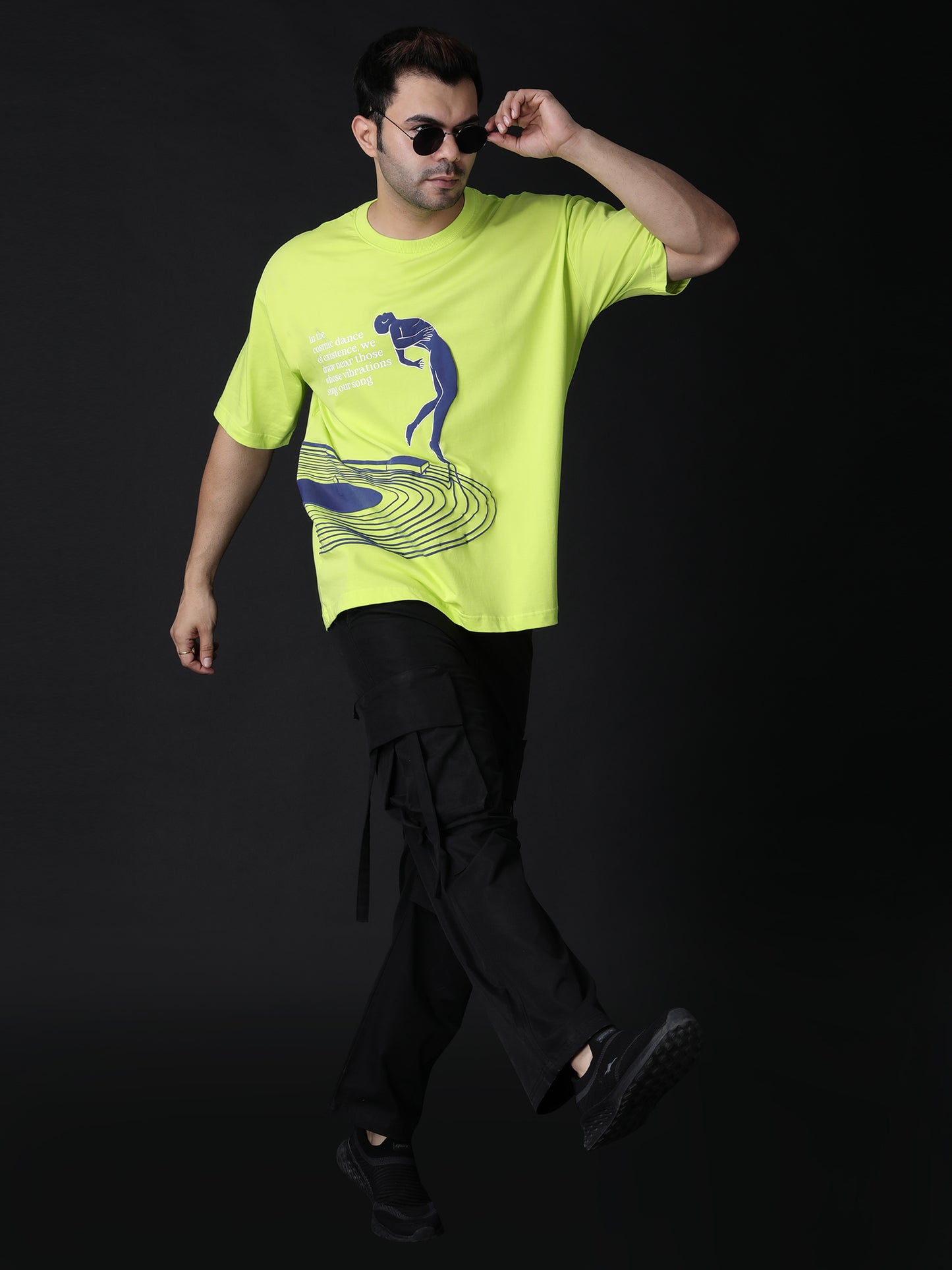 Frequency - Neon green, oversized casual T-shirt